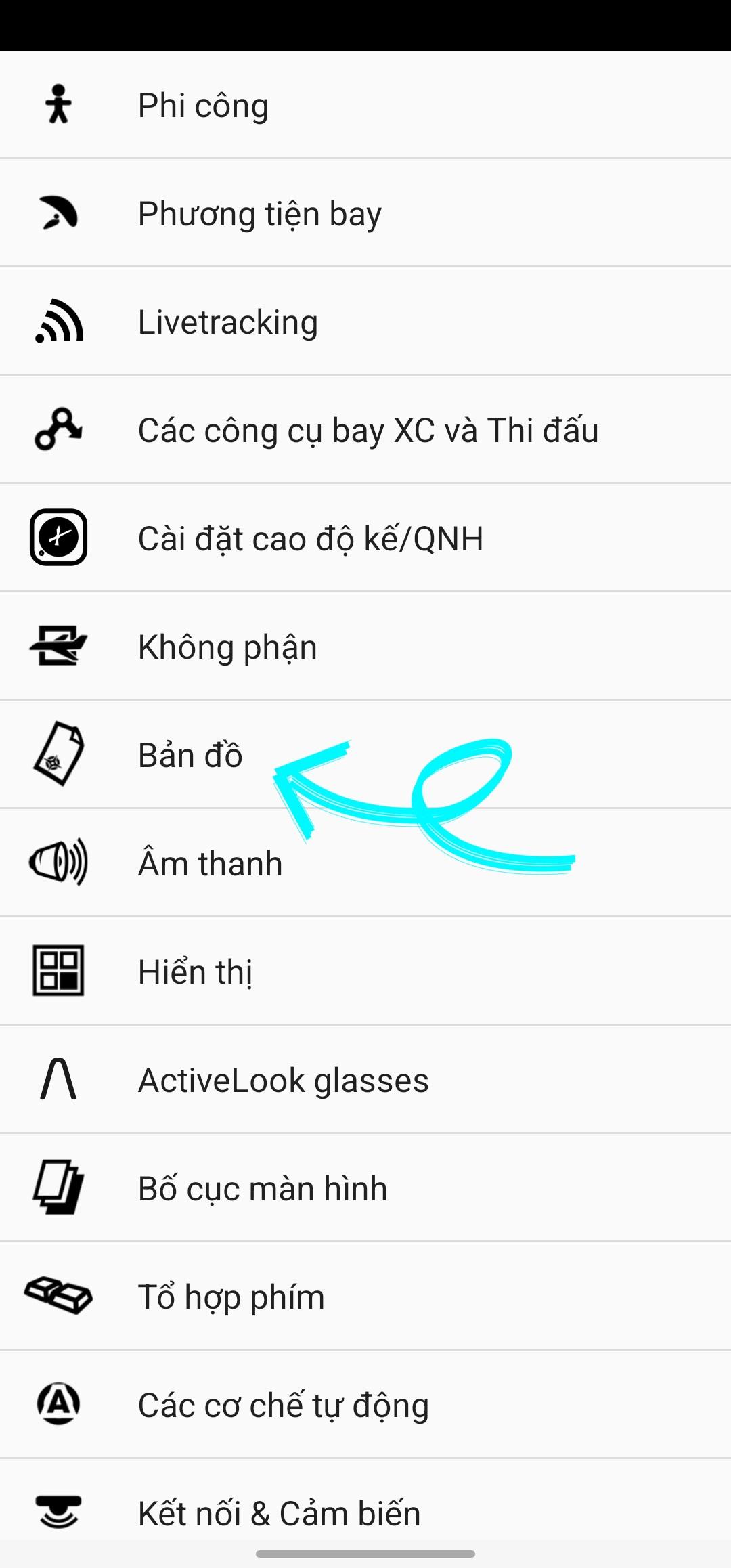 Bước 1: vào Cài đặt -> Bản đồ